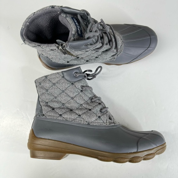 Sperry Syren Gulf Wool Quilted Gray Boots Size 10 - Picture 1 of 8